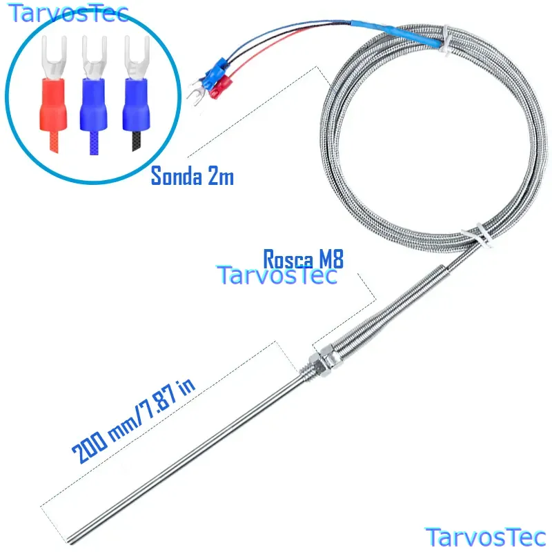 SENSOR DE TEMPERATURA PT100 2M X 200MM
